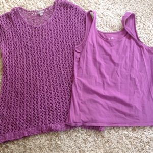 J jill crochet sweater and matching tank